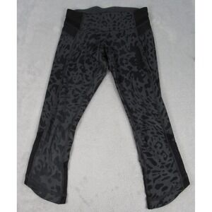 Lululemon‎ Leggings Womens 4 Black Just Breathe Yoga Animal Print Pocket Cropped